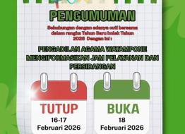 PENGUMUMAN WAKTU PELAYANAN DAN PERSIDANGAN PENGADILAN AGAMA WATAMPONE