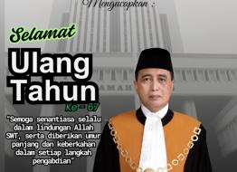 Ucapan Selamat Ulang Tahun Ketua Mahkamah Agung RI: YM. Prof. Dr. Sunarto, S.H., M.H.